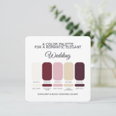 Invitation Burgundy and Blush Wedding Color Palette Card (Debout devant)
