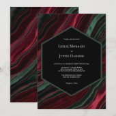 Invitation Burgundy and Hunter Green Velvet- Look (Devant / Derrière)