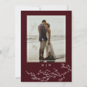 Invitation Burgundy and Ivory Botanical Elegant Elopement (Dos)