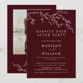 Invitation Burgundy and Ivory Botanical Elegant Elopement (Devant / Derrière)