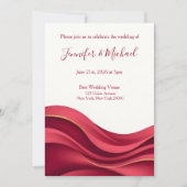 Invitation Burgundy and Ivory Wedding All in One (Devant)