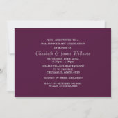 Invitation Burgundy Argent Floral 70e Anniversaire de Mariage (Dos)