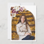 Invitation Burgundy Automne Fleurs Bat Mitzvah Photo (Dos)