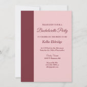 Invitation Burgundy Bar Bachelorette Party (Devant)