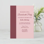 Invitation Burgundy Bar Bachelorette Party (Debout devant)