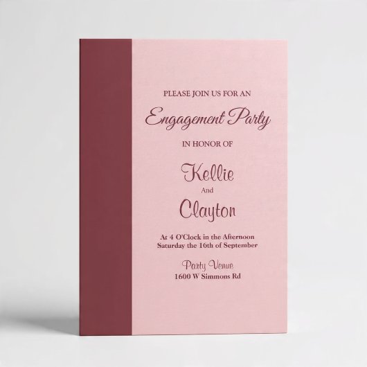 Invitation Burgundy Bar Bachelorette Party