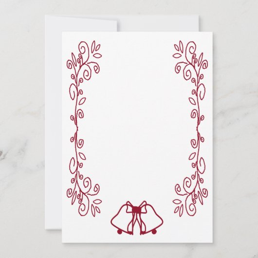 Invitation Burgundy Bells Défilement Mariage Réception (Dos)