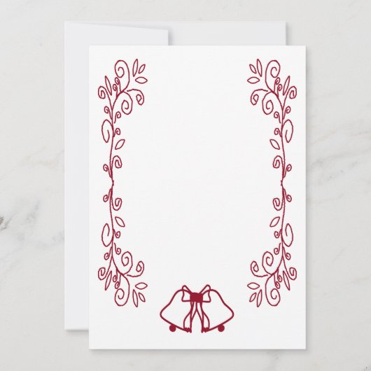 Invitation Burgundy Bells Scrollwork Design Mariage (Dos)