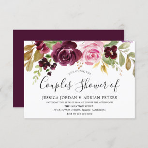 Invitation Burgundy Berry All Seasons Couples Douche