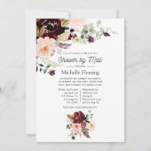 Invitation Burgundy Berry et Blush Floral Douche par la poste (Devant)