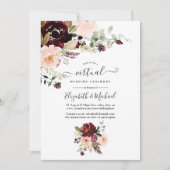 Invitation Burgundy Berry et Blush Floral Mariage virtuel (Devant)