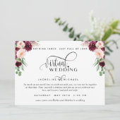 Invitation Burgundy Berry et Blush Floral Mariage virtuel (Debout devant)