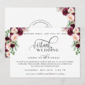 Invitation Burgundy Berry et Blush Floral Mariage virtuel (Devant / Derrière)