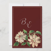 Invitation Burgundy blanc vert floral botanique Enregistrer l (Dos)