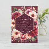 Invitation Burgundy Bloom Alchemy Wedding (Debout devant)