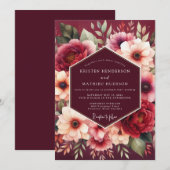 Invitation Burgundy Bloom Alchemy Wedding (Devant / Derrière)