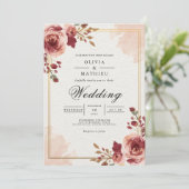 Invitation Burgundy Bloom Archway Wedding (Debout devant)