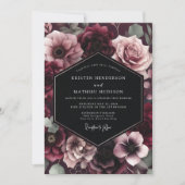 Invitation Burgundy Bloom Wedding (Devant)