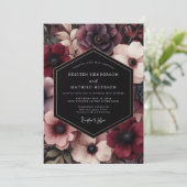Invitation Burgundy Bloom Whimsical Wedding (Debout devant)
