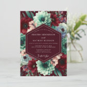 Invitation Burgundy Bloom Whimsy Wedding (Debout devant)