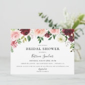 Invitation Burgundy Blush Fall Fête des mariées florale (Debout devant)