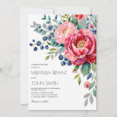Invitation Burgundy Blush Floral Fall Mariage d'élégance (Devant)