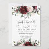 Invitation Burgundy Blush Floral Flowers (Devant)