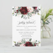 Invitation Burgundy Blush Floral Flowers (Debout devant)