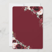 Invitation Burgundy Blush Floral Flowers Arch Mariage or (Dos)