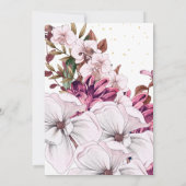 Invitation Burgundy Blush Floral Gold Élégant Mariage chic (Dos)