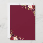 Invitation Burgundy Blush Floral Rustic Wood (Dos)