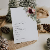 Invitation Burgundy Blush Floral Winter Wedding Enregistrer l