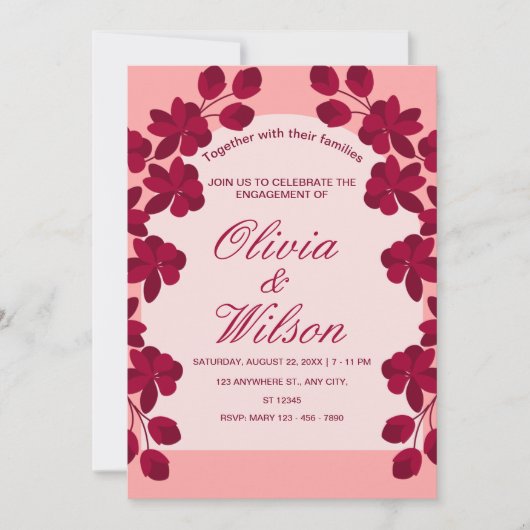 Invitation Burgundy Blush FlorMariage (Devant)