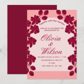 Invitation Burgundy Blush FlorMariage (Devant / Derrière)