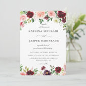 Invitation Burgundy Blush FlorMariage (Debout devant)