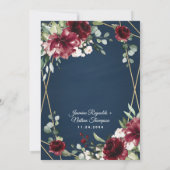 Invitation Burgundy Blush Gold Floral (Dos)