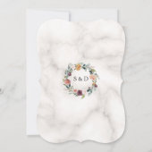 Invitation Burgundy Blush Ivory Florom Marbre Mariage (Dos)