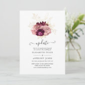 Invitation Burgundy, Blush Pink et Gold Mariage mise à jour (Debout devant)