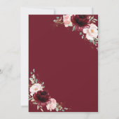 Invitation Burgundy Blush Pink Floral Church Wedding   (Dos)