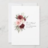 Invitation Burgundy Blush Pink Floral Rose Wedding (Dos)