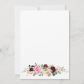 Invitation Burgundy Blush Pink Script Surprise fête d'anniver (Dos)