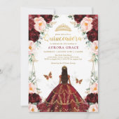 Invitation Burgundy Blush Quinceañera Princess Mis Quince (Devant)