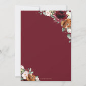 Invitation Burgundy Blush Rust Orange Floral Church Wedding (Dos)