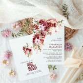 Invitation Burgundy Blush Terracotta Boho Floral Wedding