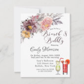 Invitation Burgundy Blush Yellow Peonies Brunch & Bubbly (Devant)