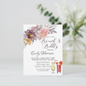 Invitation Burgundy Blush Yellow Peonies Brunch & Bubbly (Debout devant)