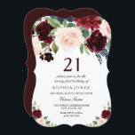Invitation Burgundy Boho Aquarelle Blush 21e fête d'anniversa<br><div class="desc">Burgundy Boho Aquarelle Blush 21st Birthday Party Invitation Voir la collection correspondante dans Niche and Nest Store Nous avons aussi beaucoup d'autres Invitation et collections.</div>