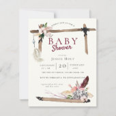 Invitation Burgundy Boho BabyDouche (Devant)