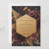 Invitation Burgundy Botanical Autumn Wedding (Devant)