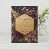 Invitation Burgundy Botanical Autumn Wedding (Debout devant)